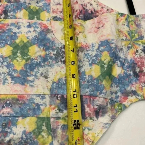 Tobi stretch denim mini dress pastel colors peek a boo  back size small petite - Picture 5 of 8